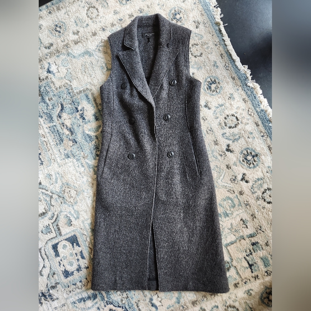 SALE!! RAG & BONE gray wool long coat, sleeveless, $575